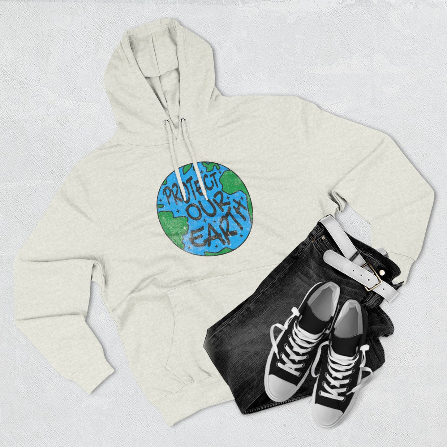 Earth Day Fleece Hoodie, Eco-Friendly Sweatshirt, Sustainable Fashion, Protect Our Earth, Gift for Nature Lovers