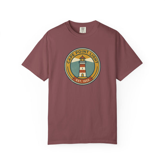 Lighthouse Badge T-Shirt - Cape Point Light Vintage Coastal Graphic Tee