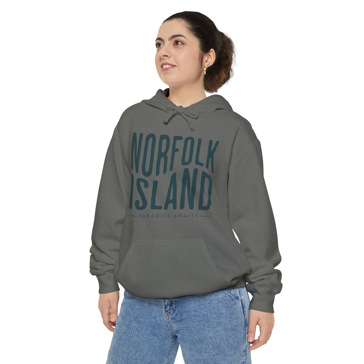 Norfolk Island Hoodie, Cozy Unisex Garment-Dyed Sweatshirt, Casual Beach Wear, Travel Gift, Summer Chill-out, Relaxed Street Style