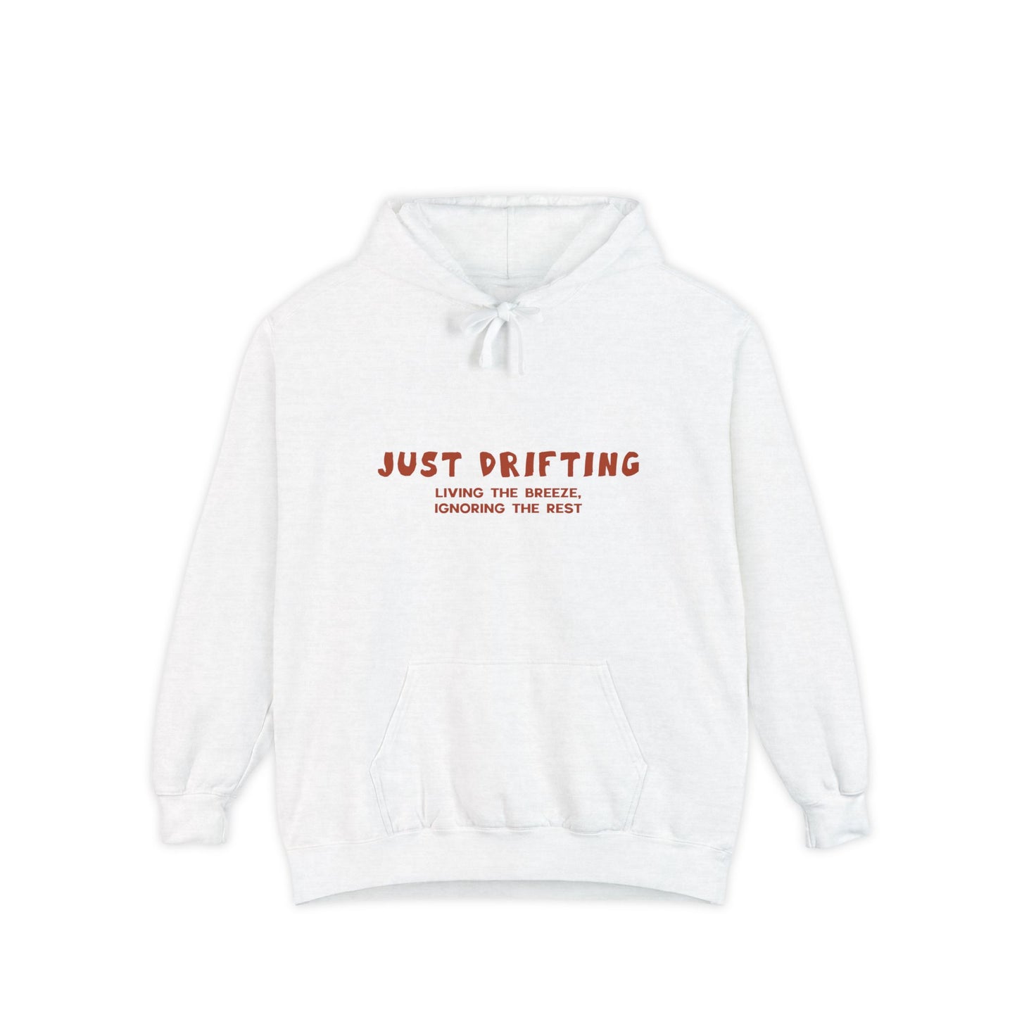 Just Drifting Garment-Dyed Hoodie, Cozy Gift for Beach Lovers, Casual Wear, Relaxation, Gift for Friends, Summer Vibes