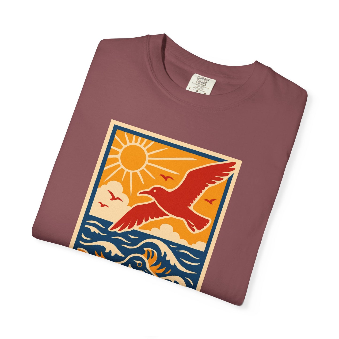 Ocean Breeze Garment-Dyed Graphic T-shirt, Unisex Beach Tee, Summer Vibes Shirt, Gift for Nature Lovers, Casual Outdoor Apparel