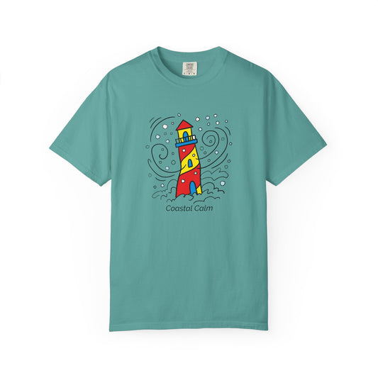 Lighthouse 'Coastal Calm' Snowy Graphic T-Shirt, Cotton Tee