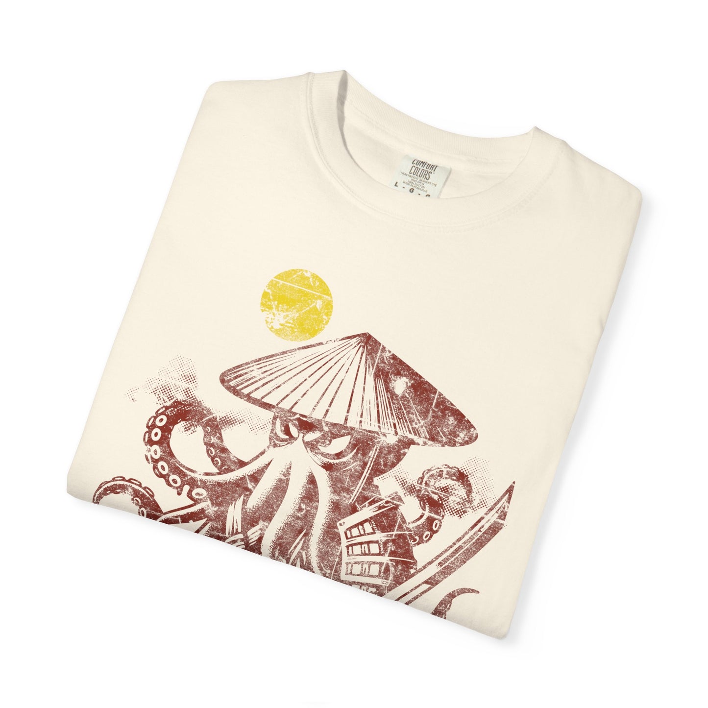 Faded Octopus Samurai T-shirt, Vintage Graphic Tee, Unisex Tee, Distressed Octopus Shirt, Unique Gift