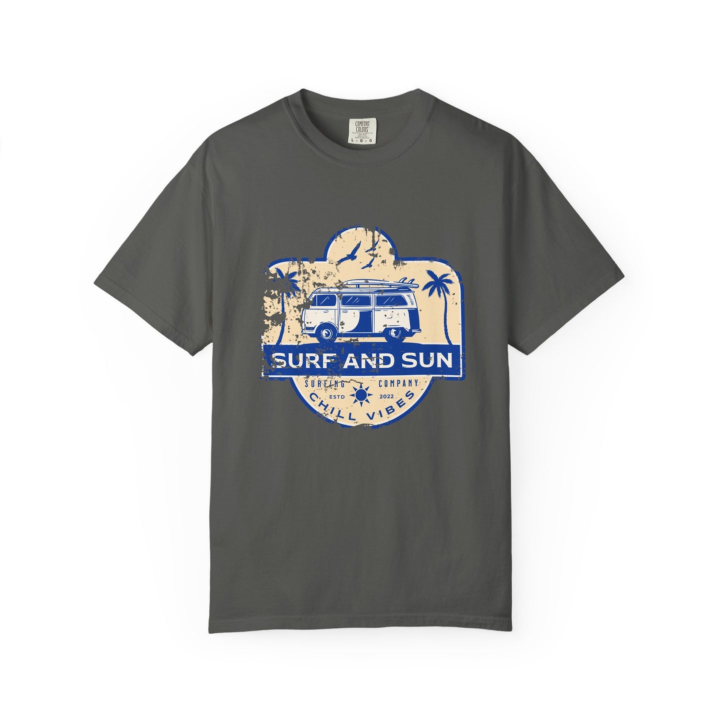 Chill Vibes Surf T-Shirt, Unisex Beach Tee, Casual Summer Shirt, Surf and Sun Apparel, Vacation Clothing, Gift for Surf Lovers