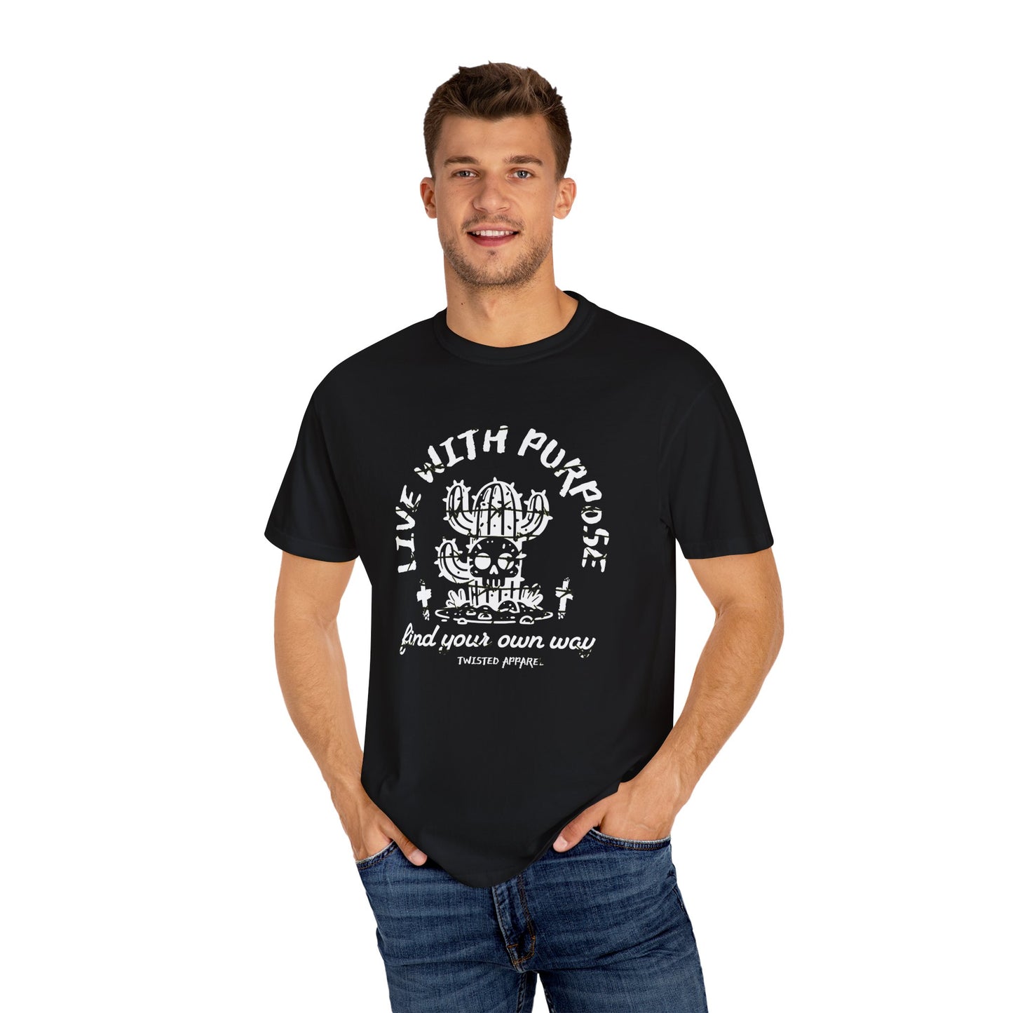 Live With Purpose T-Shirt, Motivational Tee, Unisex Shirt, Casual Wear, Gift for Him/Her, Statement Clothing, Everyday Wear