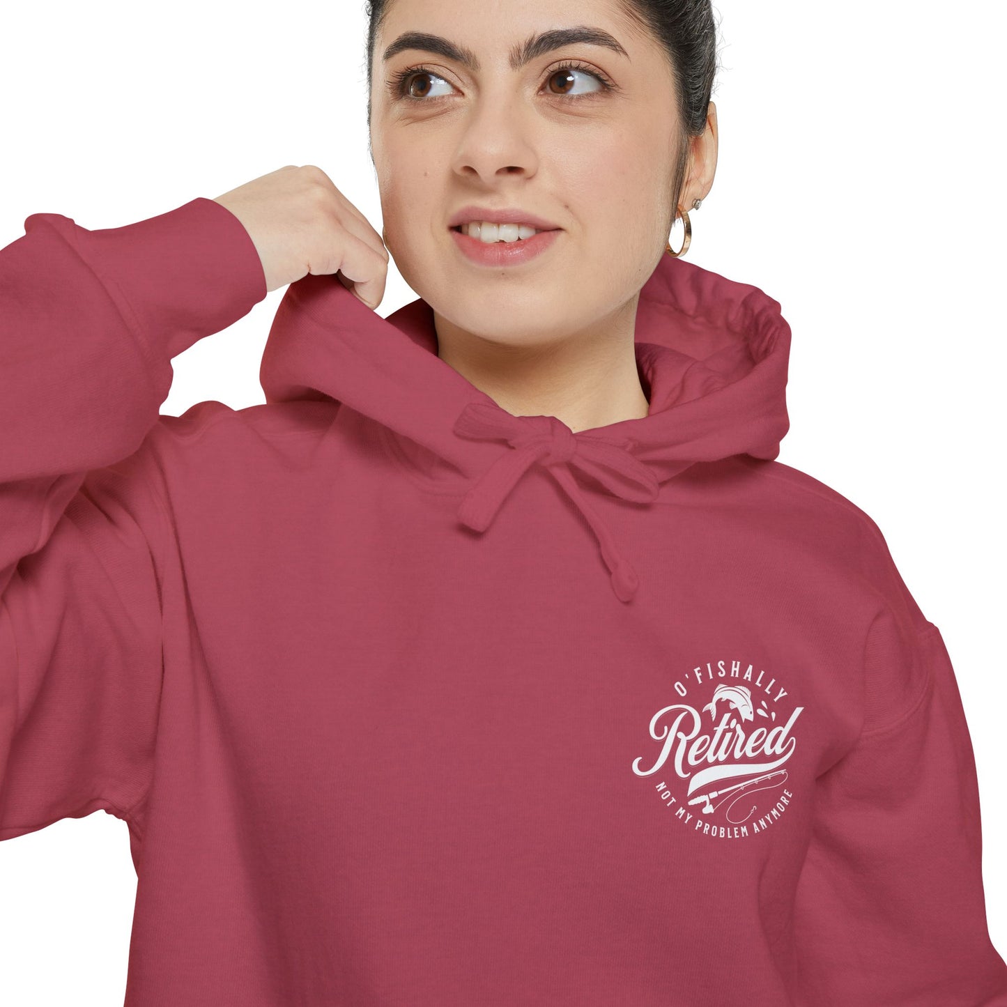 O'Fishally Retired Hoodie, Unisex Garment-Dyed Pullover, Perfect Gift for Retirees, Fishing Lovers, Cozy Everyday Wear, Retirement