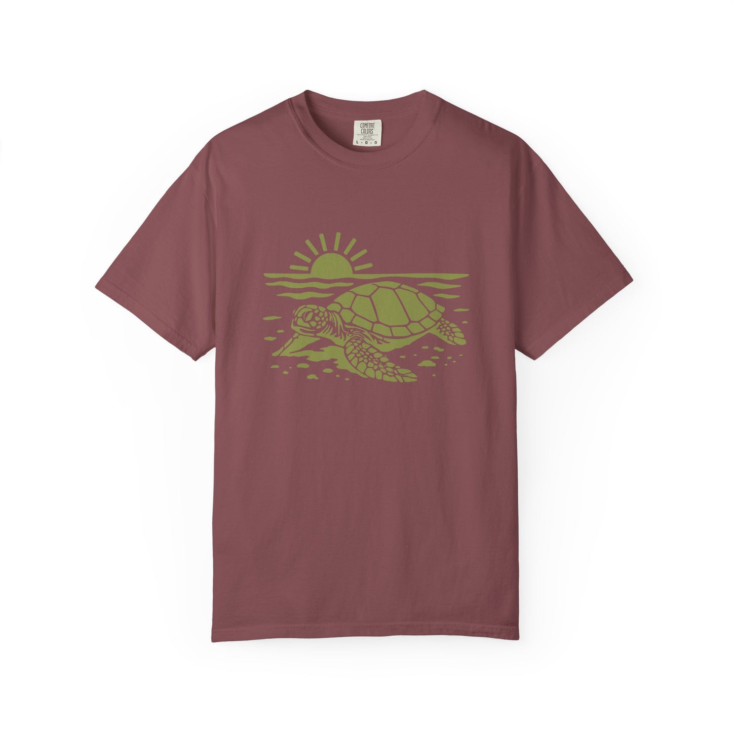 Ocean-Inspired Garment-Dyed T-Shirt, Turtle Design Tee for Nature Lovers, Beach Day Outfits, Eco-Friendly Gift, Summer Vibes