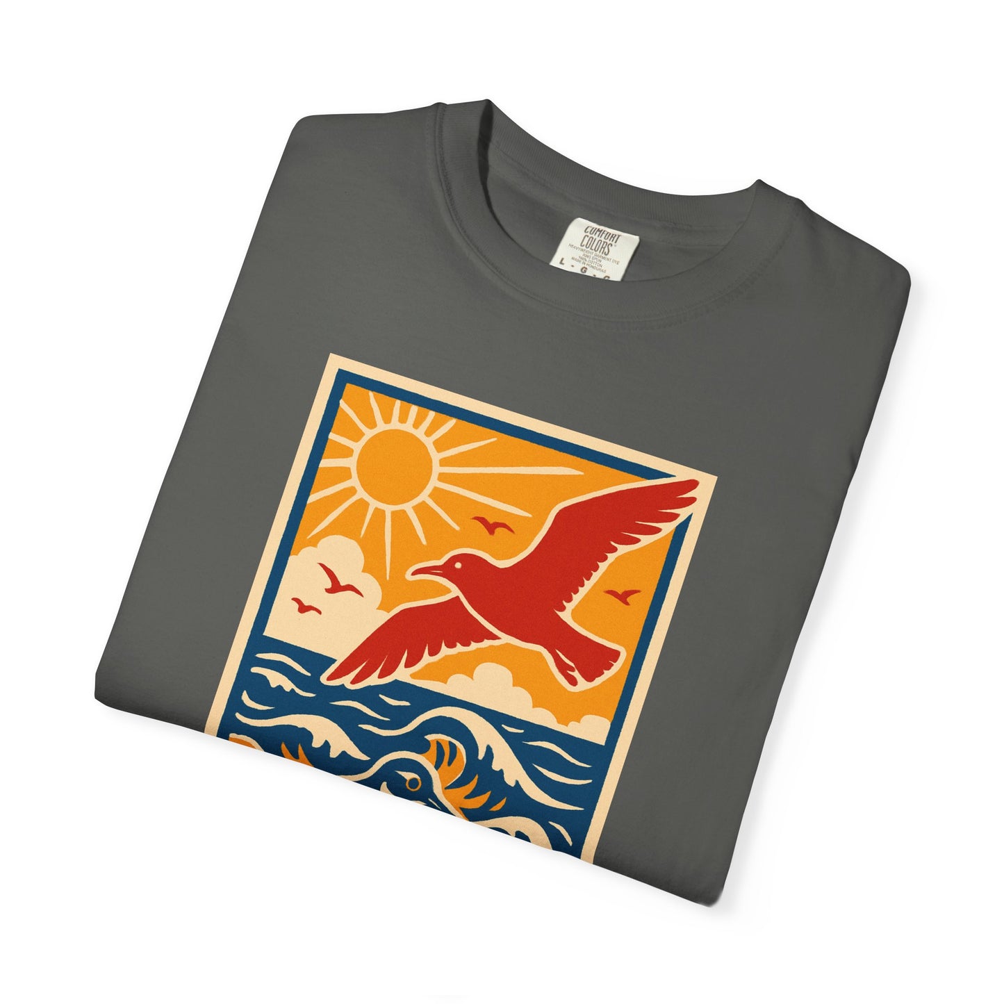 Ocean Breeze Garment-Dyed Graphic T-shirt, Unisex Beach Tee, Summer Vibes Shirt, Gift for Nature Lovers, Casual Outdoor Apparel
