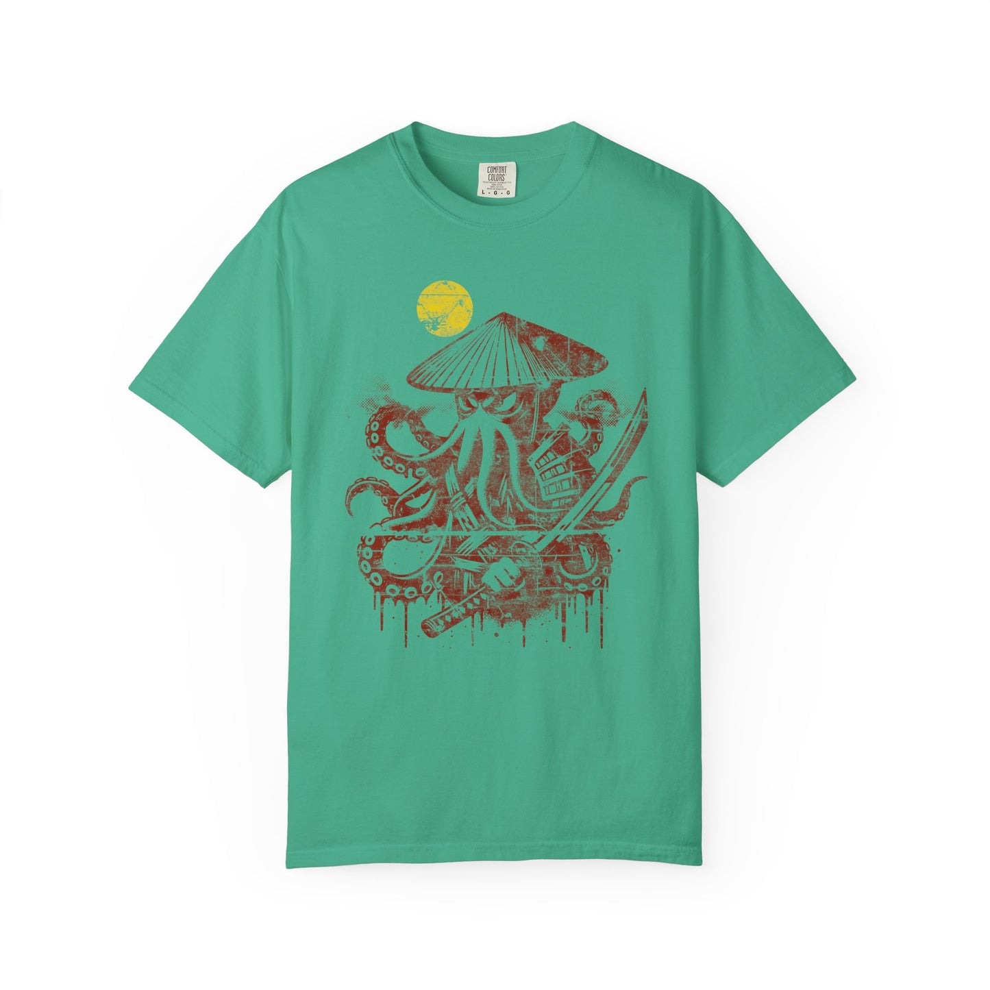 Faded Octopus Samurai T-shirt, Vintage Graphic Tee, Unisex Tee, Distressed Octopus Shirt, Unique Gift