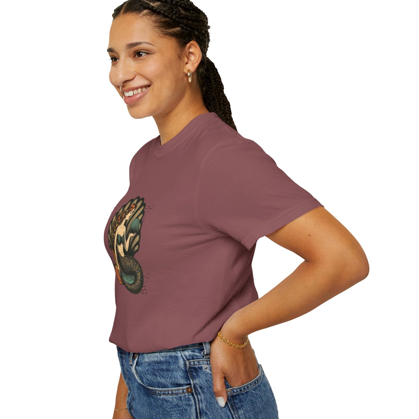 Mermaid T-Shirt, Summer Tee, Gift for Beach Lovers, Vintage Style, Unisex Casual Wear, Ocean Vibe Clothing, Eco-Friendly Fashion