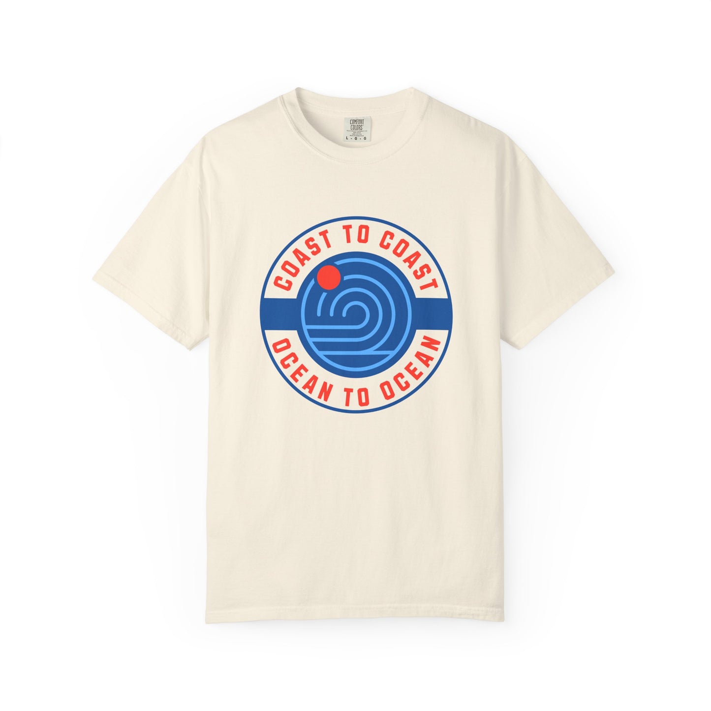 Coast to Coast Ocean Tee - Garment-Dyed Unisex T-Shirt, Casual Wear, Travel Apparel, Summer Fun, Unique Gift