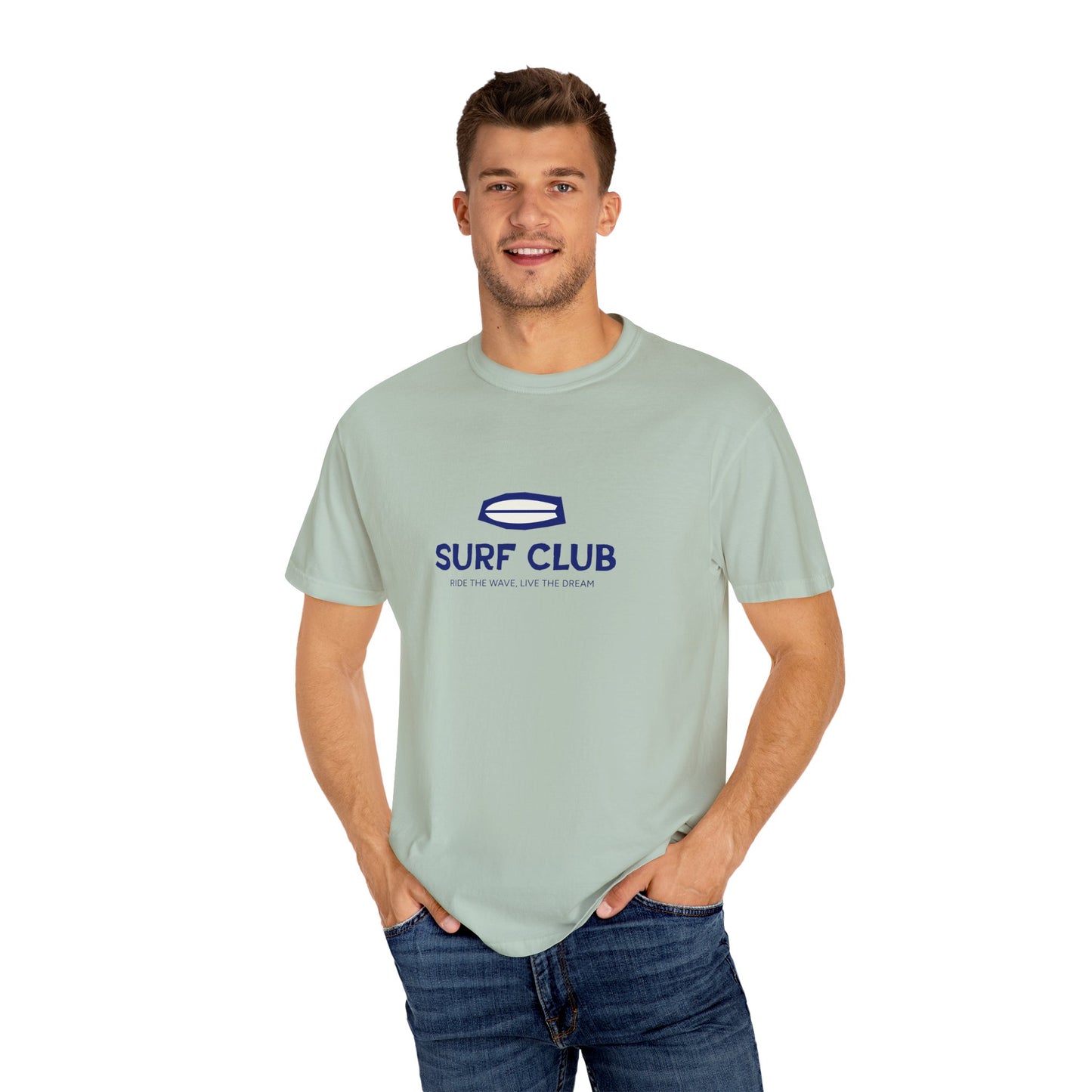 Surf Club Unisex Garment-Dyed T-shirt | Casual Beachwear, Summer Apparel, Surfing Gift, Vacation Outfit, Relaxed Fit