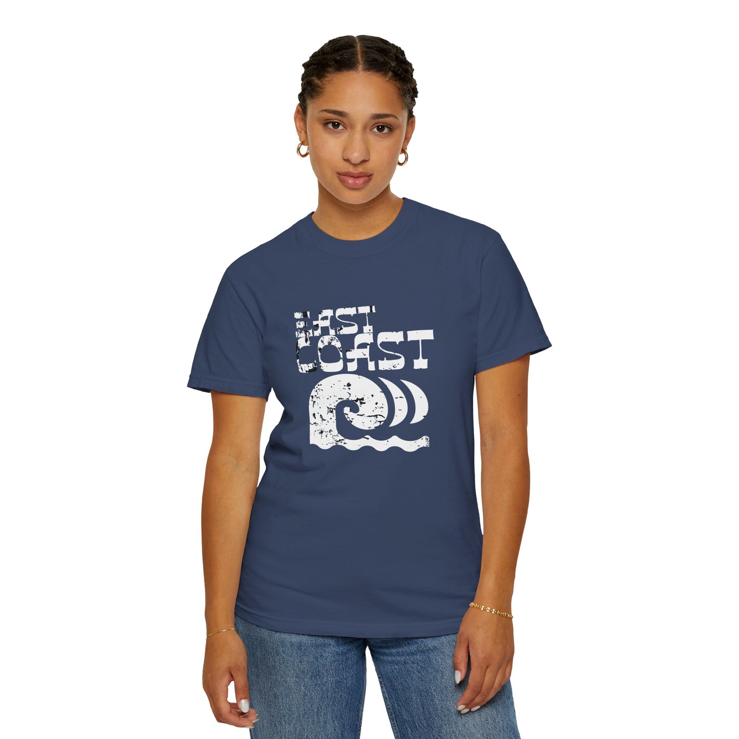 East Coast Vibes T-Shirt - Unisex Garment-Dyed Tee, Beachwear, Summer Casual, Travel Top, Retro Ocean Shirt