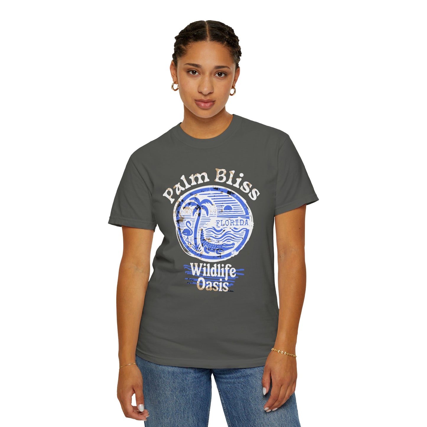 Palm Bliss Wildlife Oasis T-Shirt, Unisex Beach Shirt, Summer Vacation Tee, Gift for Ocean Lovers, Florida Apparel