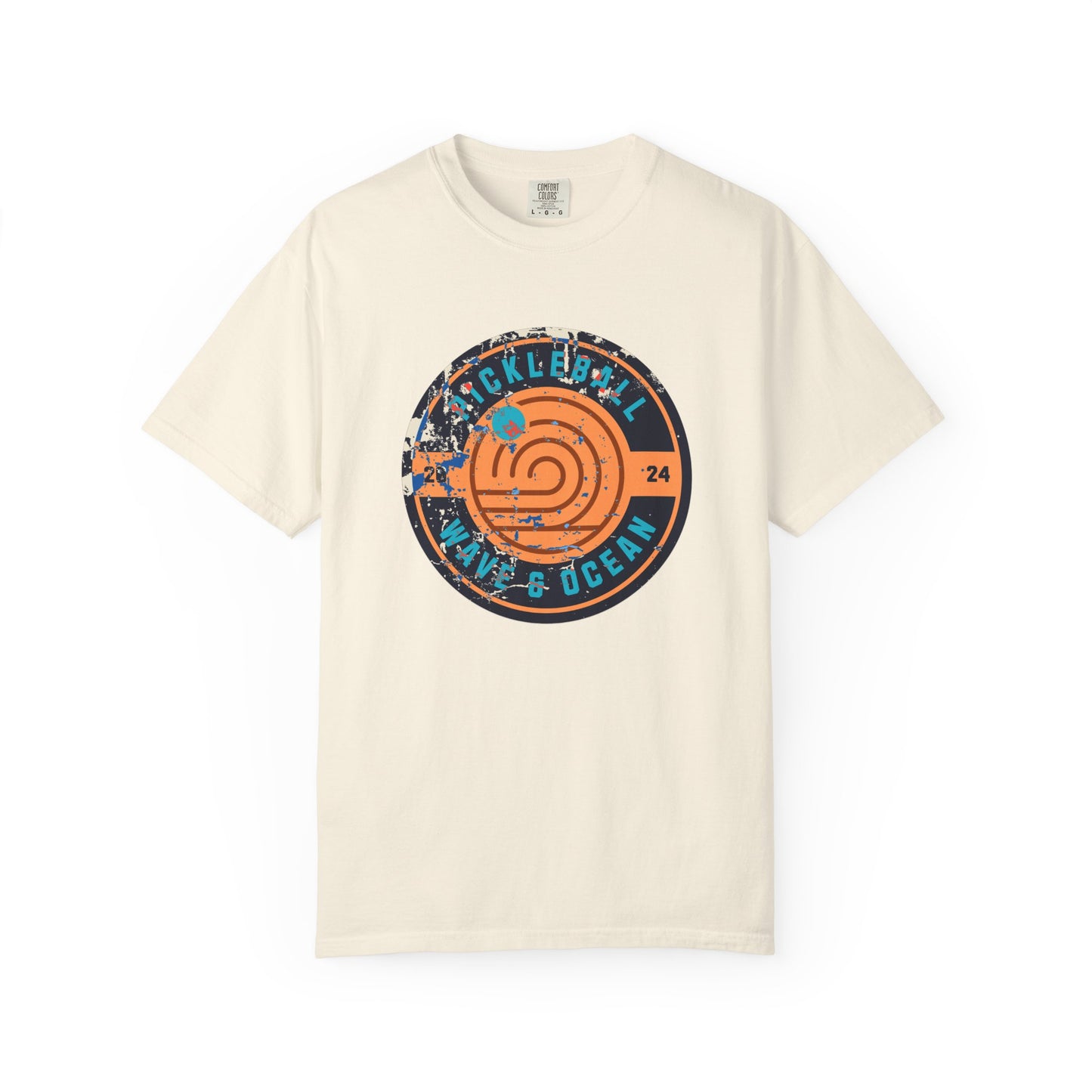 Pickleball & Ocean Vibes Garment-Dyed T-shirt, Surf Tee, Beachwear, Coastal Art Shirt, Gift for Ocean Lovers