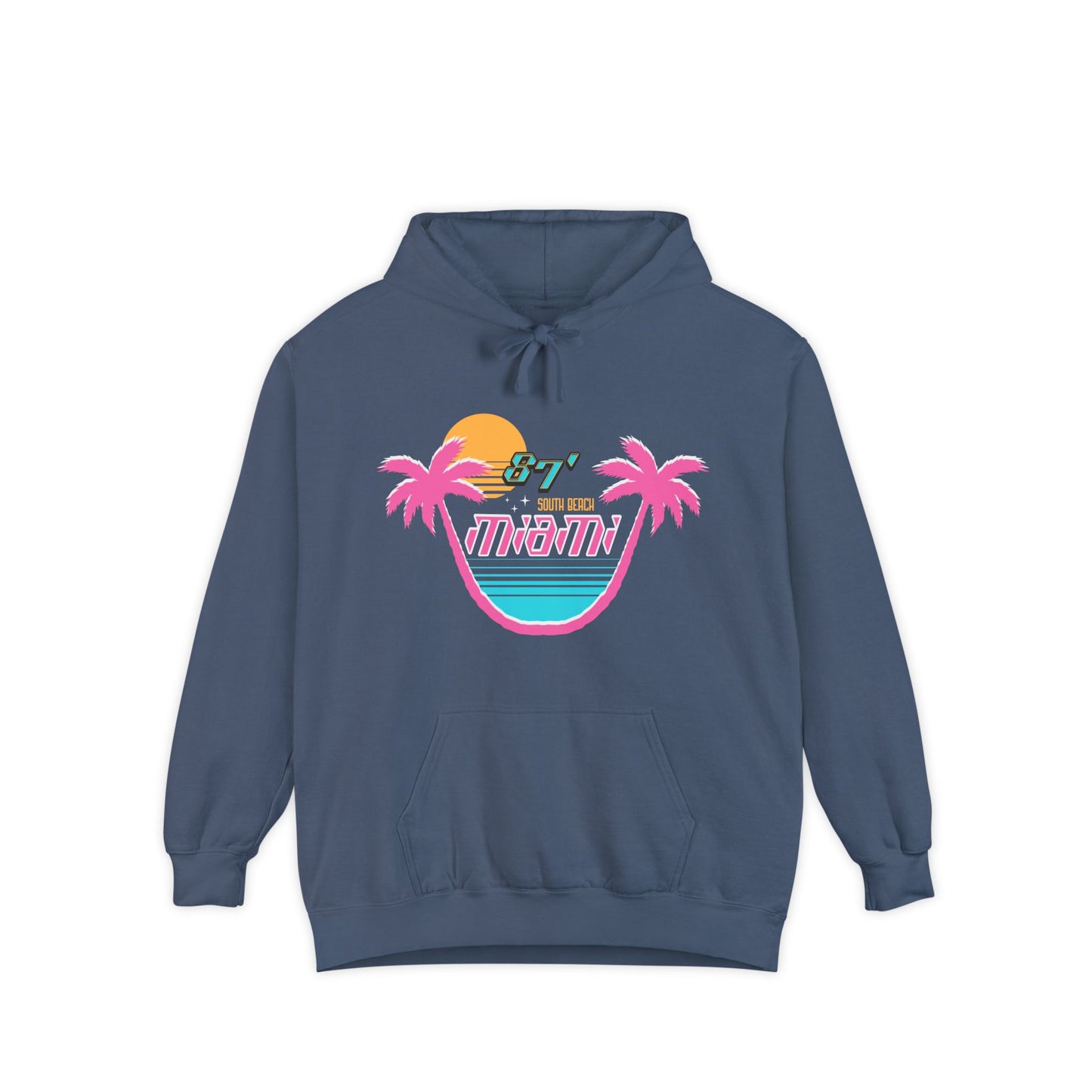 Miami Sunset Hoodie, Relaxed Vibe Hoodie, Travel Inspiration Sweatshirt, Vacation Apparel, Gift for Beach Lovers