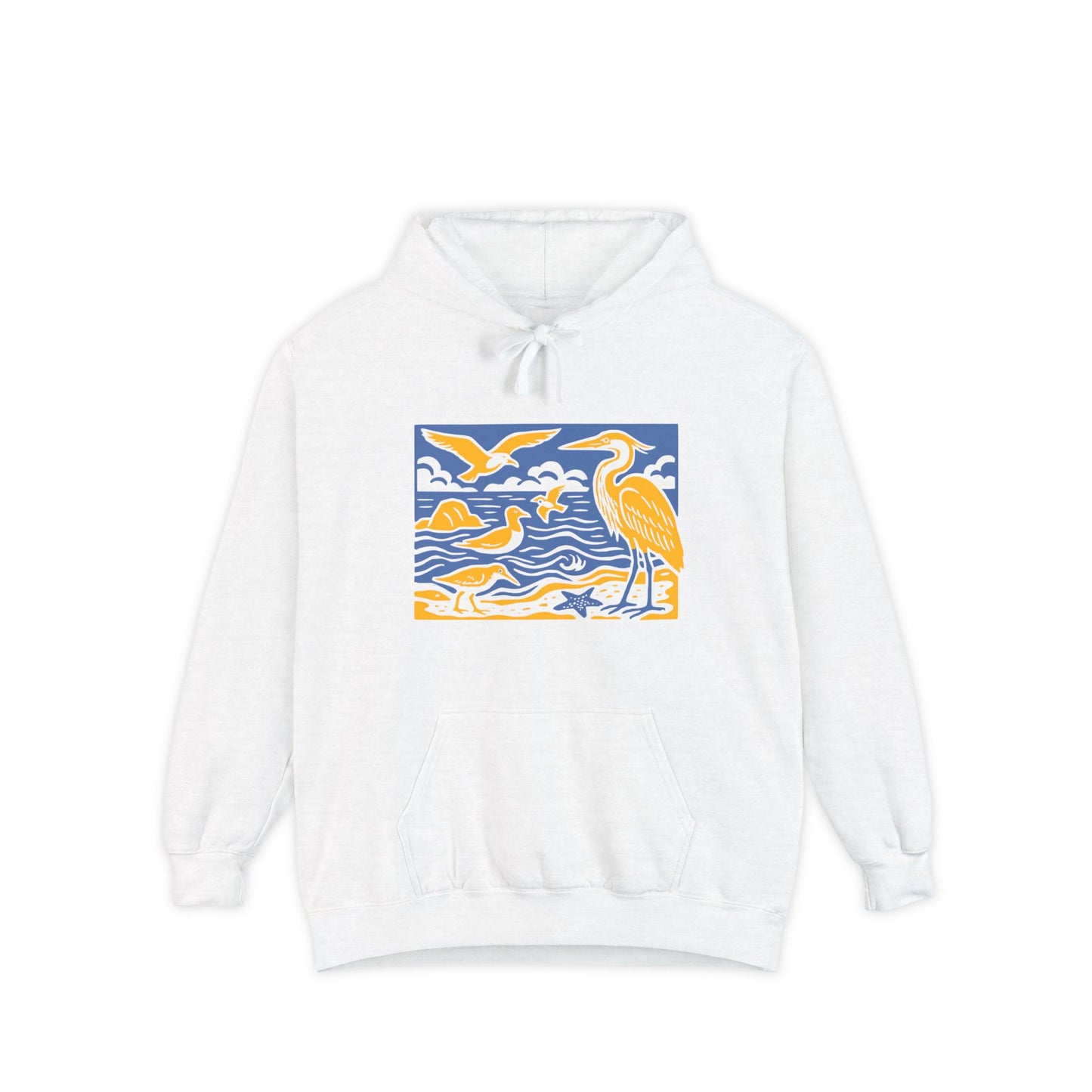 Ocean-Inspired Garment-Dyed Hoodie, Beach Vibes Hoodie, Casual Unisex Hoodie, Gift for Nature Lovers, Relaxed Summer Style