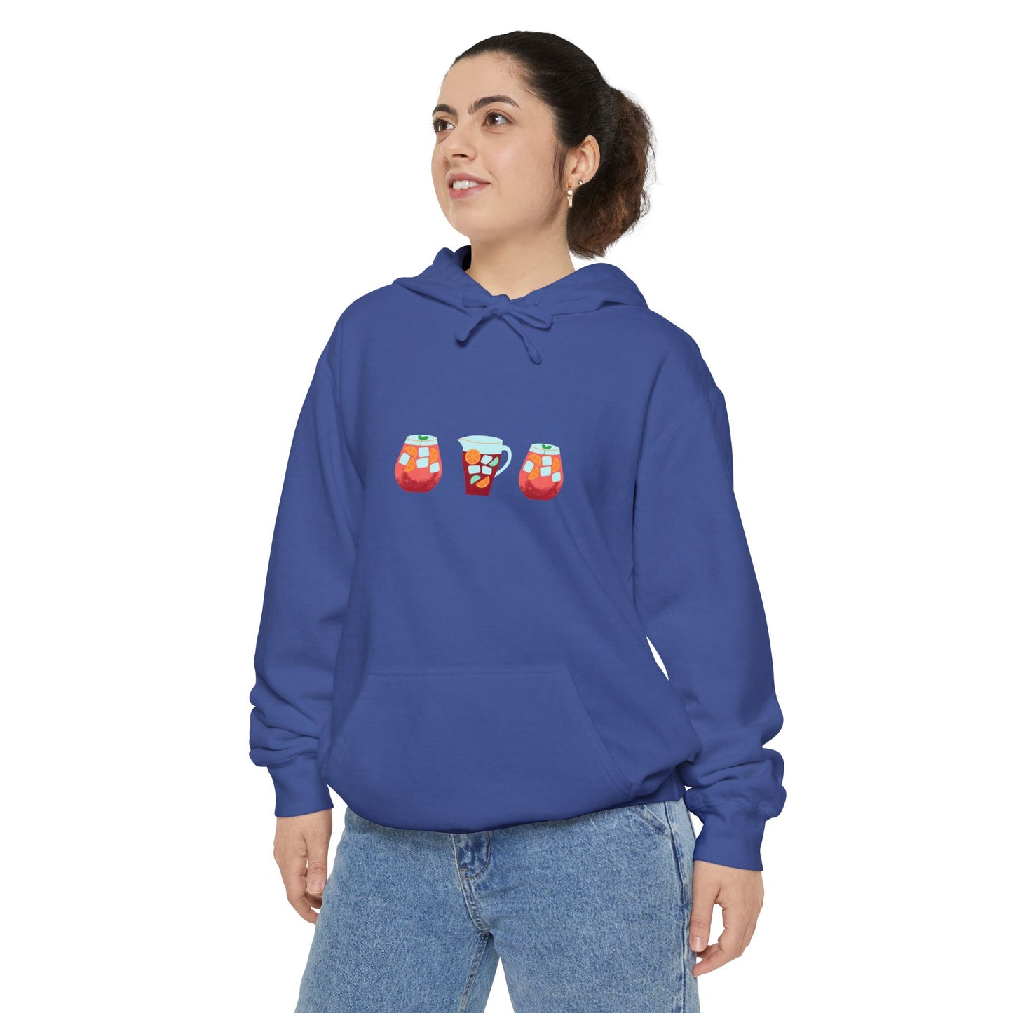 Sangria Vibes Hoodie - Chill Unisex Garment-Dyed Sweatshirt, Perfect for Parties, Festivals, Summer Celebrations, Drink Lovers, Cozy Apparel