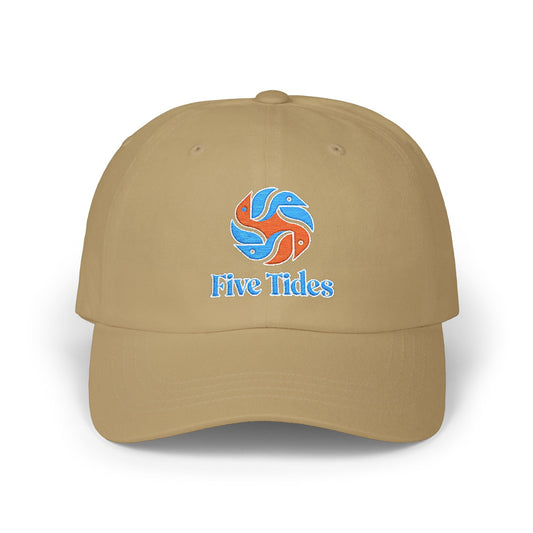 Embroidered Pelican Ocean Waves Dad Cap - Five Tides Baseball Hat
