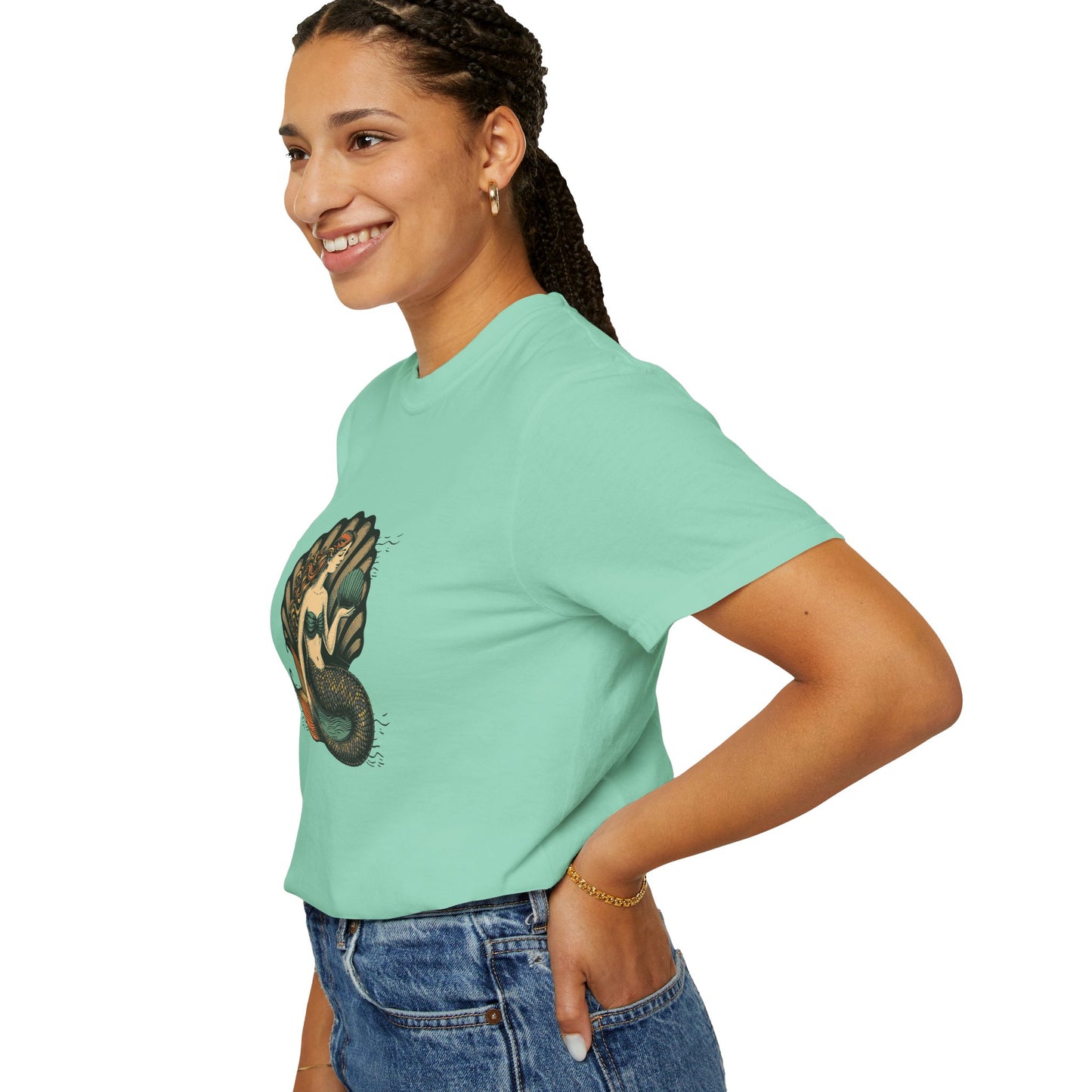 Mermaid T-Shirt, Summer Tee, Gift for Beach Lovers, Vintage Style, Unisex Casual Wear, Ocean Vibe Clothing, Eco-Friendly Fashion