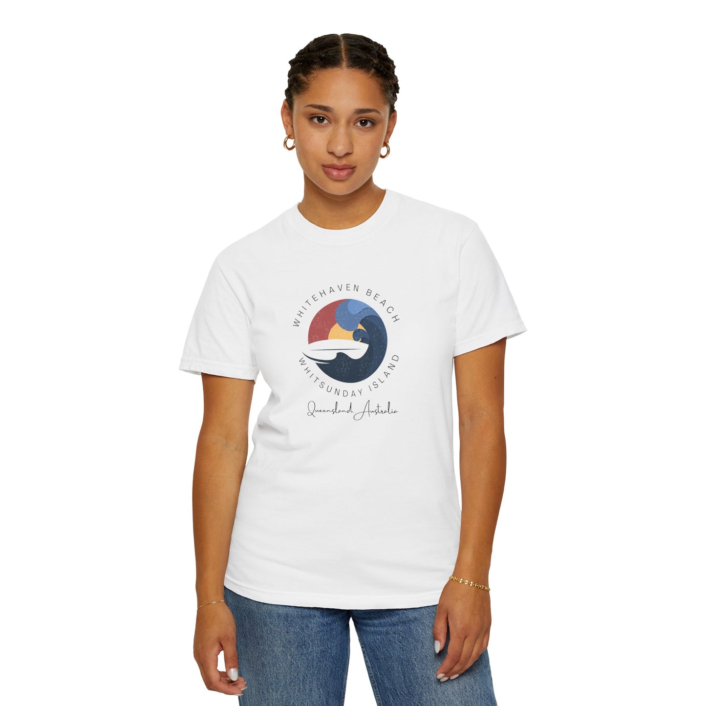 Beach Vibes Garment-Dyed T-shirt, Boho Tee, Unisex Beachwear, Summer Fashion, Gift for Ocean Lovers