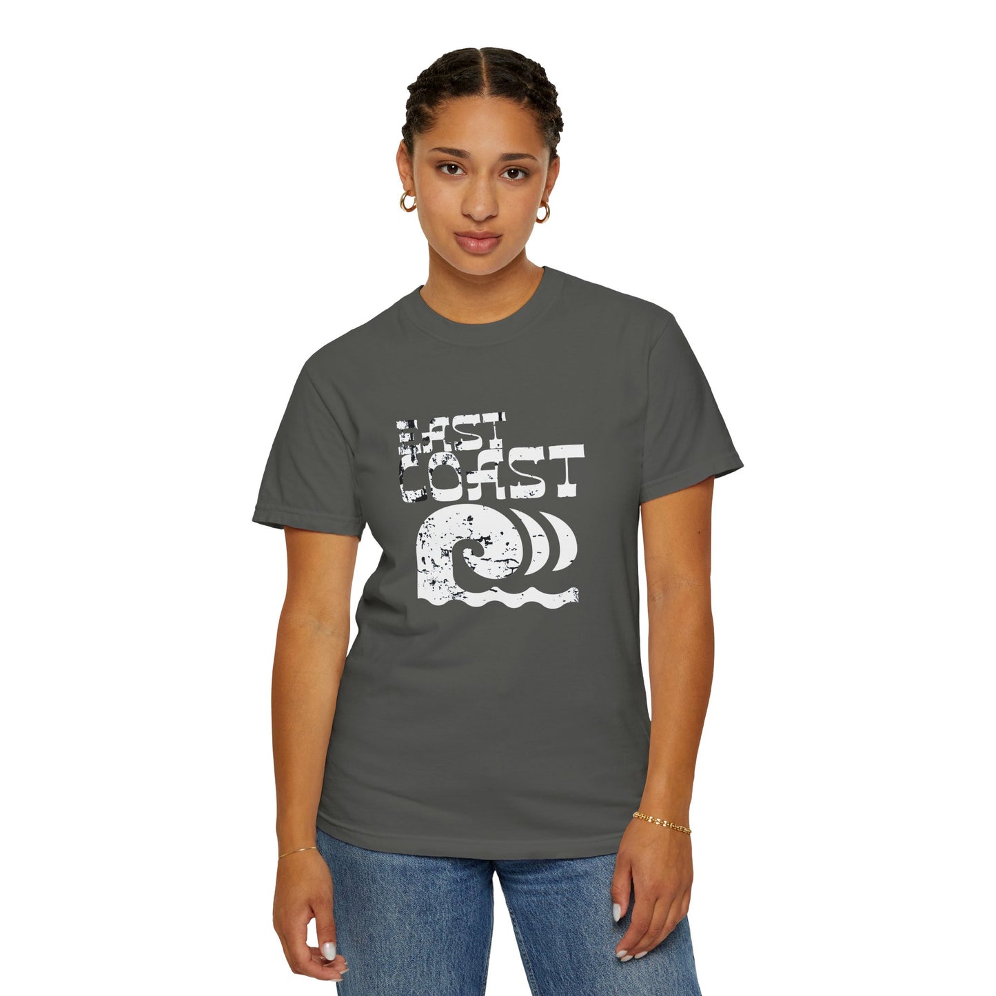 East Coast Vibes T-Shirt - Unisex Garment-Dyed Tee, Beachwear, Summer Casual, Travel Top, Retro Ocean Shirt