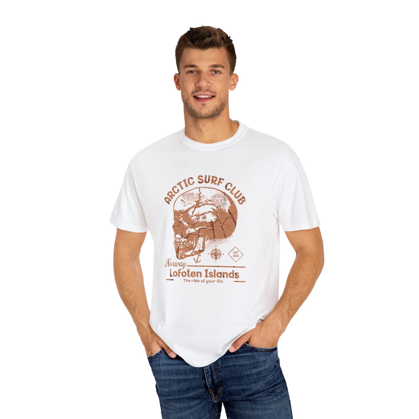 Arctic Surf Club Graphic Tee, Unisex Garment-Dyed T-shirt, Casual Summer Wear, Beach Vacation Shirt, Gift for Surf Lovers