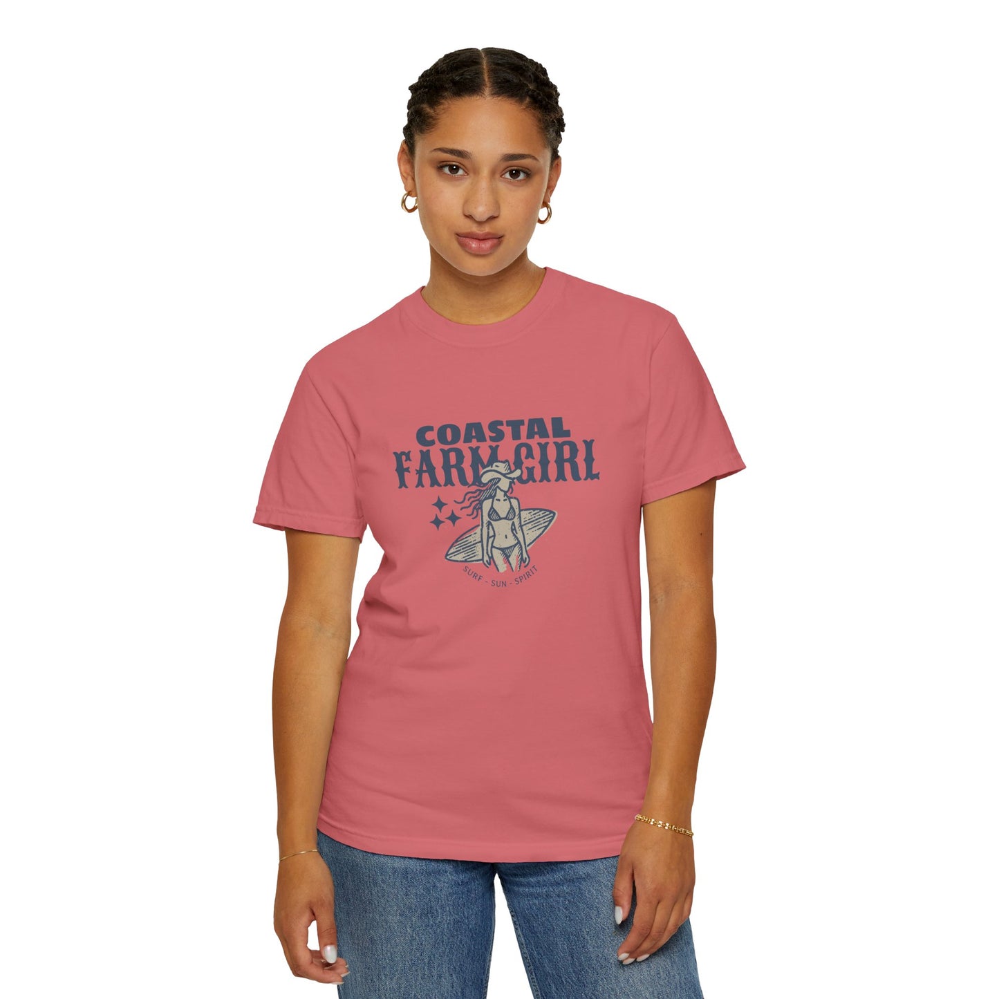 Coastal Farm Girl T-shirt, Unisex Tee for Beach Lovers, Casual Summer Wear, Gift for Surf & Farm Enthusiasts, Vintage Style Cotton Top