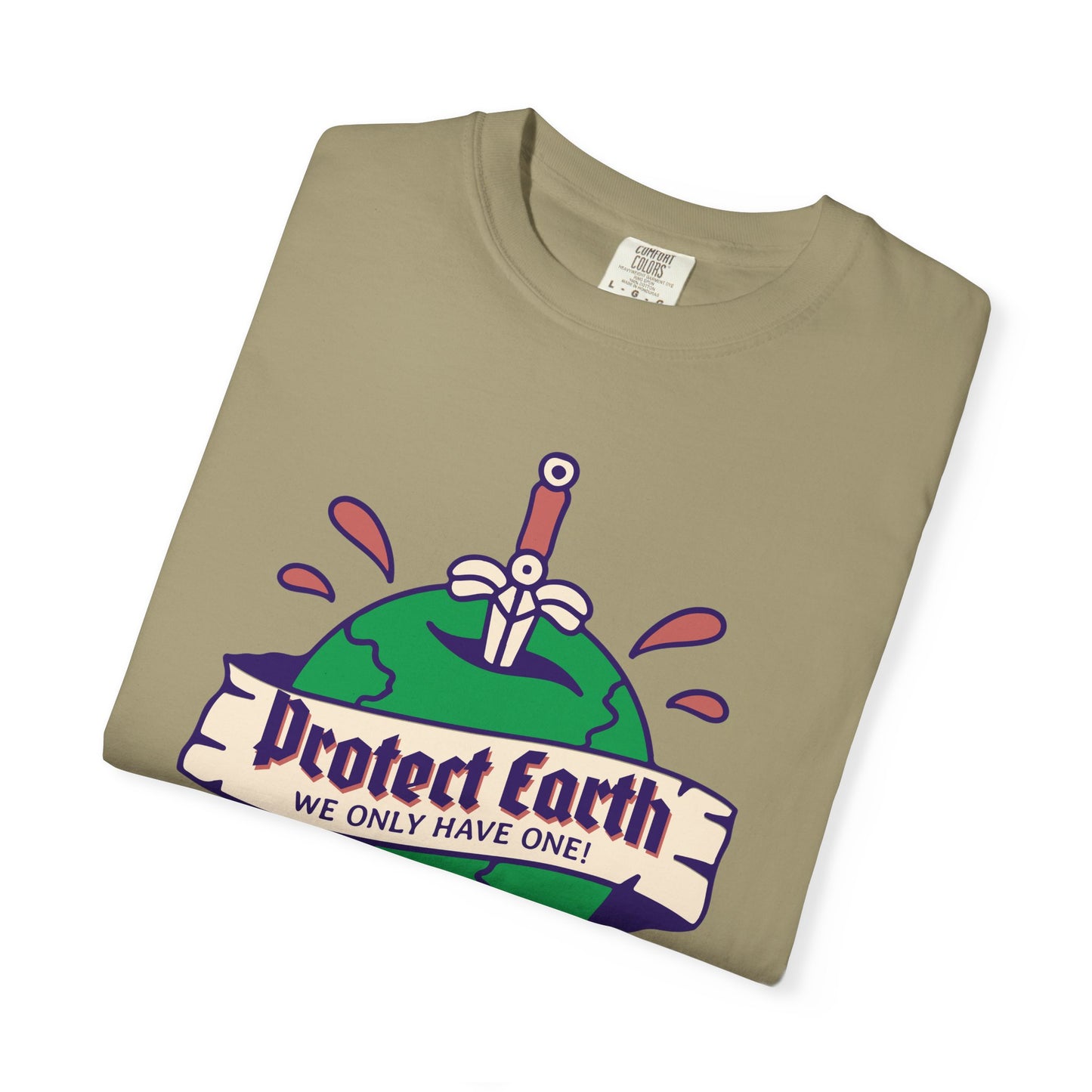 Earth Protection T-Shirt, 100% Ring-Spun Garment-Dyed Cotton