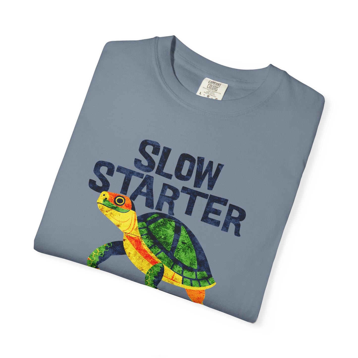Slow Starter Turtle T-shirt, 100% Ring-Spun Garment-Dyed Cotton