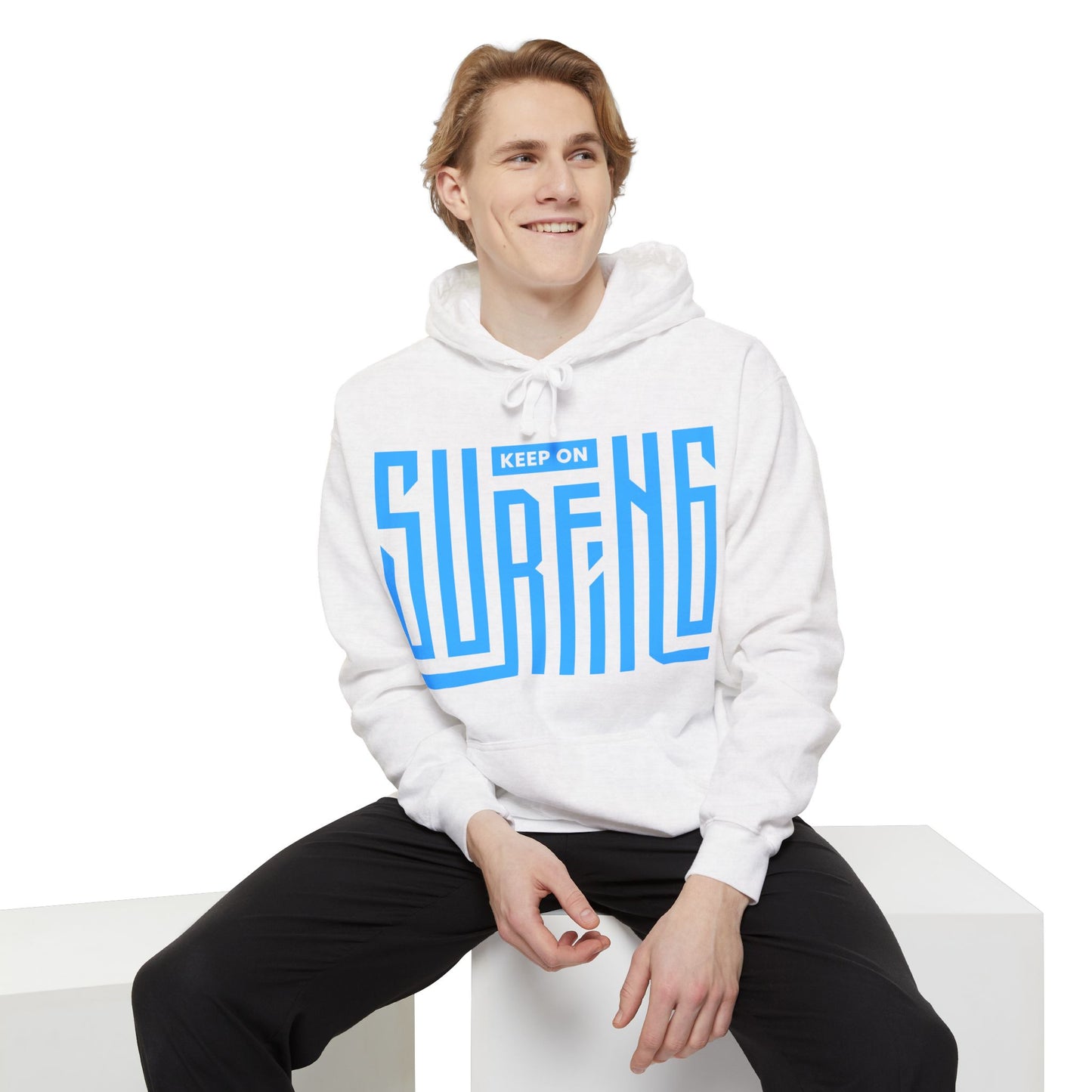 Surf-Inspired Unisex Hoodie: Keep on Surfing Graphic, Cozy Beachwear, Perfect Gift for Surfers, Casual Wear, Summer Fun