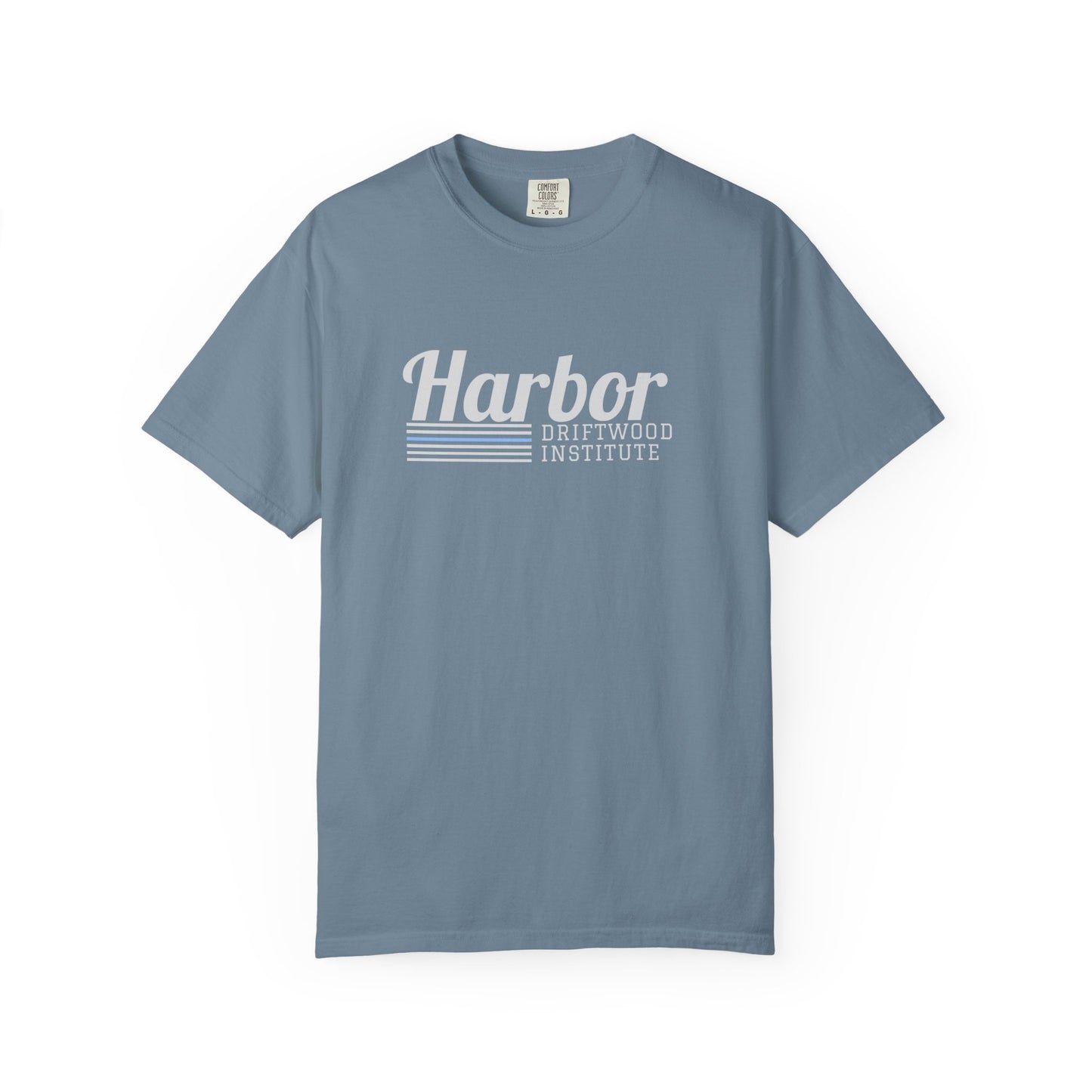 Harbor Driftwood Institute Design, Garmet-Dyed Cotton, Unisex T-Shirt, Casual Wear, Beach Vibes, Perfect Gift for Nautical Lovers