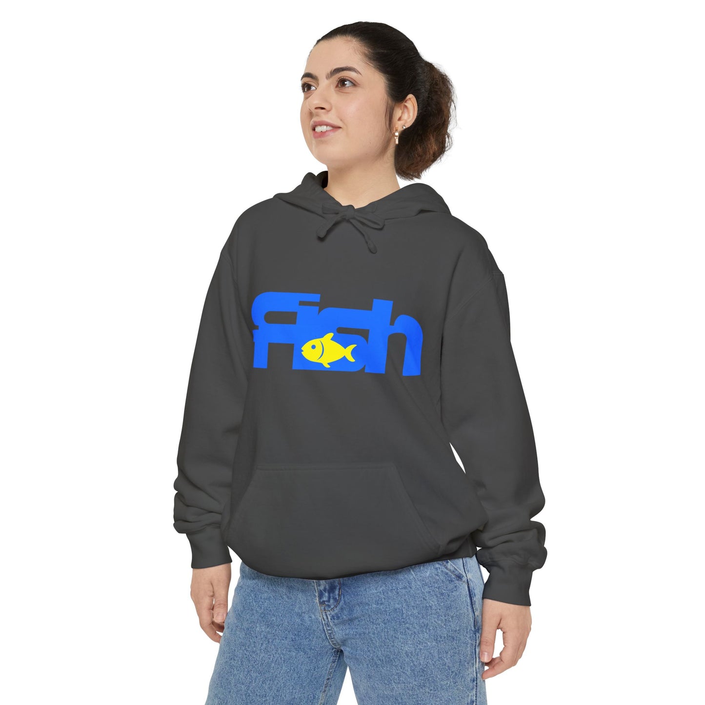 Fish Design Unisex Hoodie, Casual Streetwear, Gift for Fish Lovers, Relaxed Fit, Eco-Friendly Style, Summer Beach Vibe