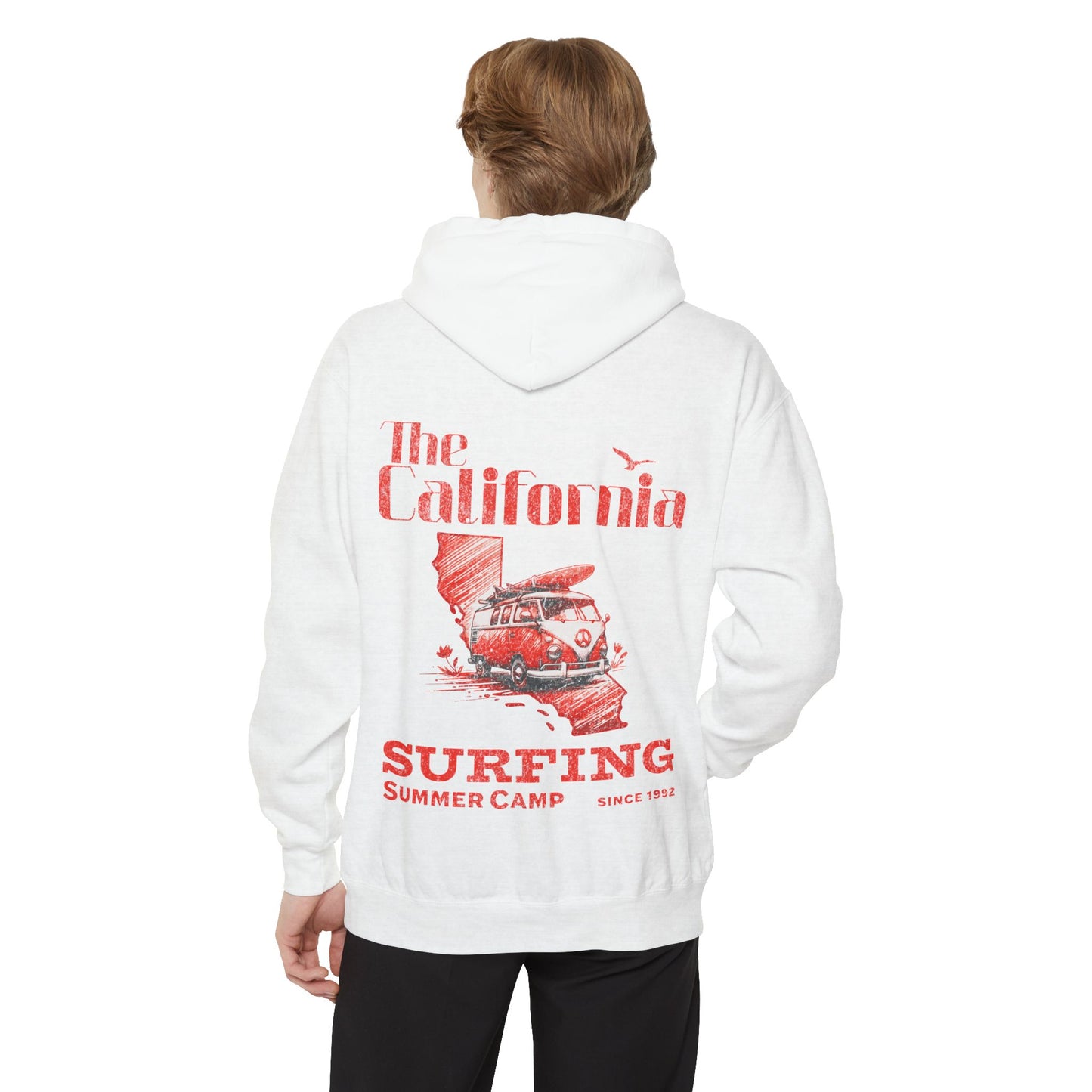 California Surfing Camp Hoodie, Unisex Summer Sweatshirt, Beach Vibes Apparel, Travel Gift, Coastal Adventure Wear