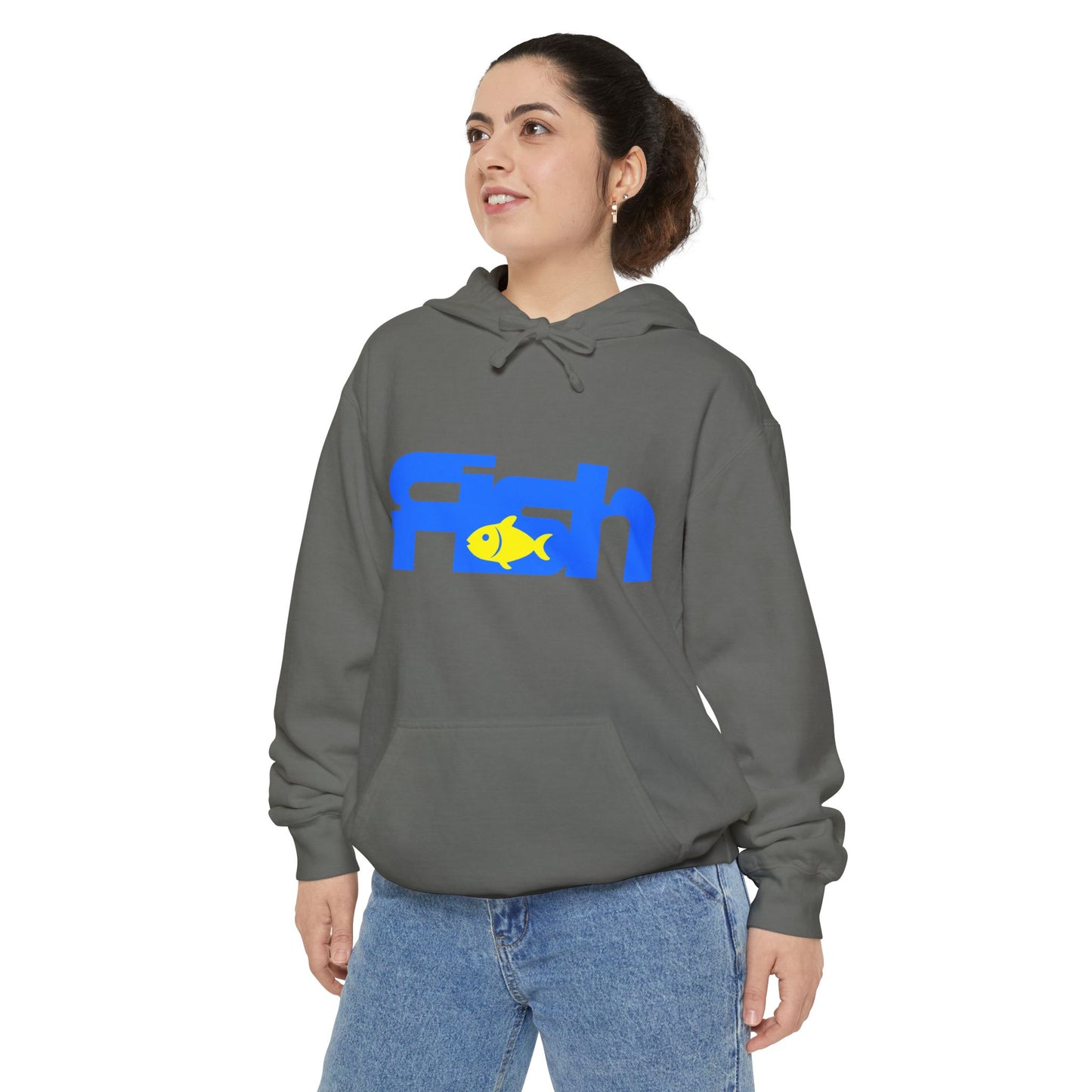 Fish Design Unisex Hoodie, Casual Streetwear, Gift for Fish Lovers, Relaxed Fit, Eco-Friendly Style, Summer Beach Vibe