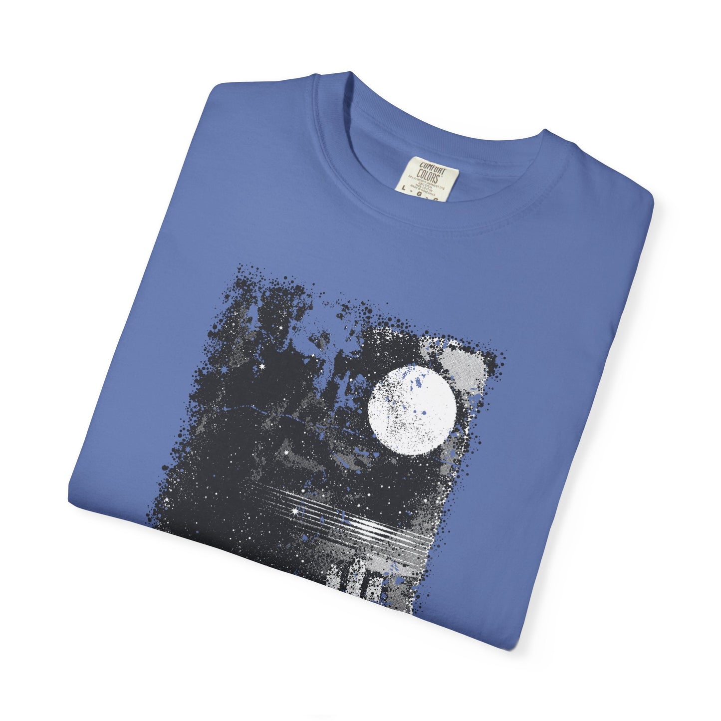Moonlit dreary Beach Handprint Unisex T-Shirt | Soft Cotton Tee, Vintage Style, Casual Wear, Gift for Him/Her, Unique Fashion Statement