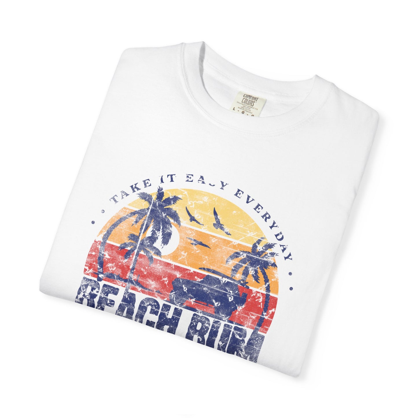 Beach Bum Graphic T-Shirt, Retro Summer Vibes Apparel, Perfect for Vacations, Gifts for Beach Lovers, Casual Wear