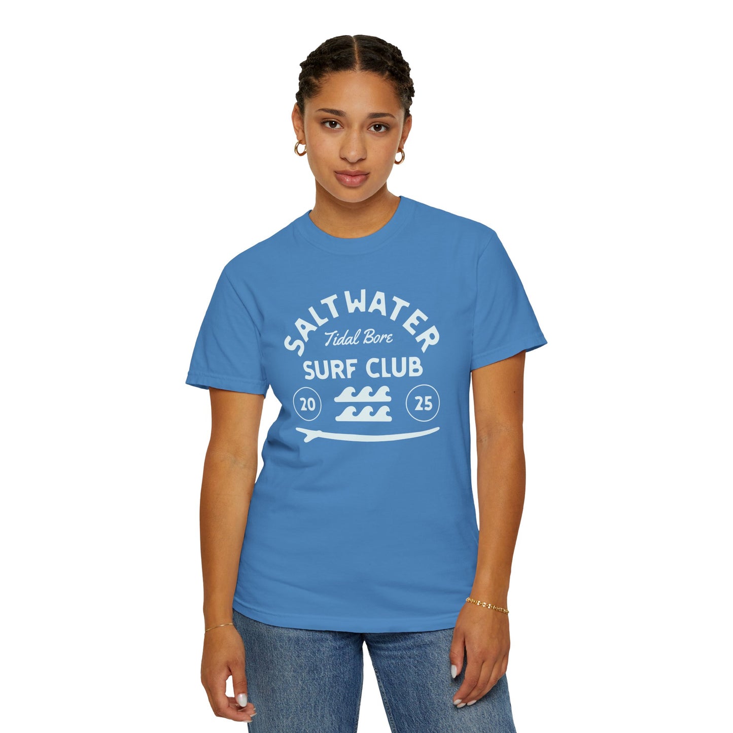 Surf Club Unisex T-Shirt, Eco-Friendly Tee, Beachwear, Casual Summer Apparel, Gift for Surfers, Coastal Vibe