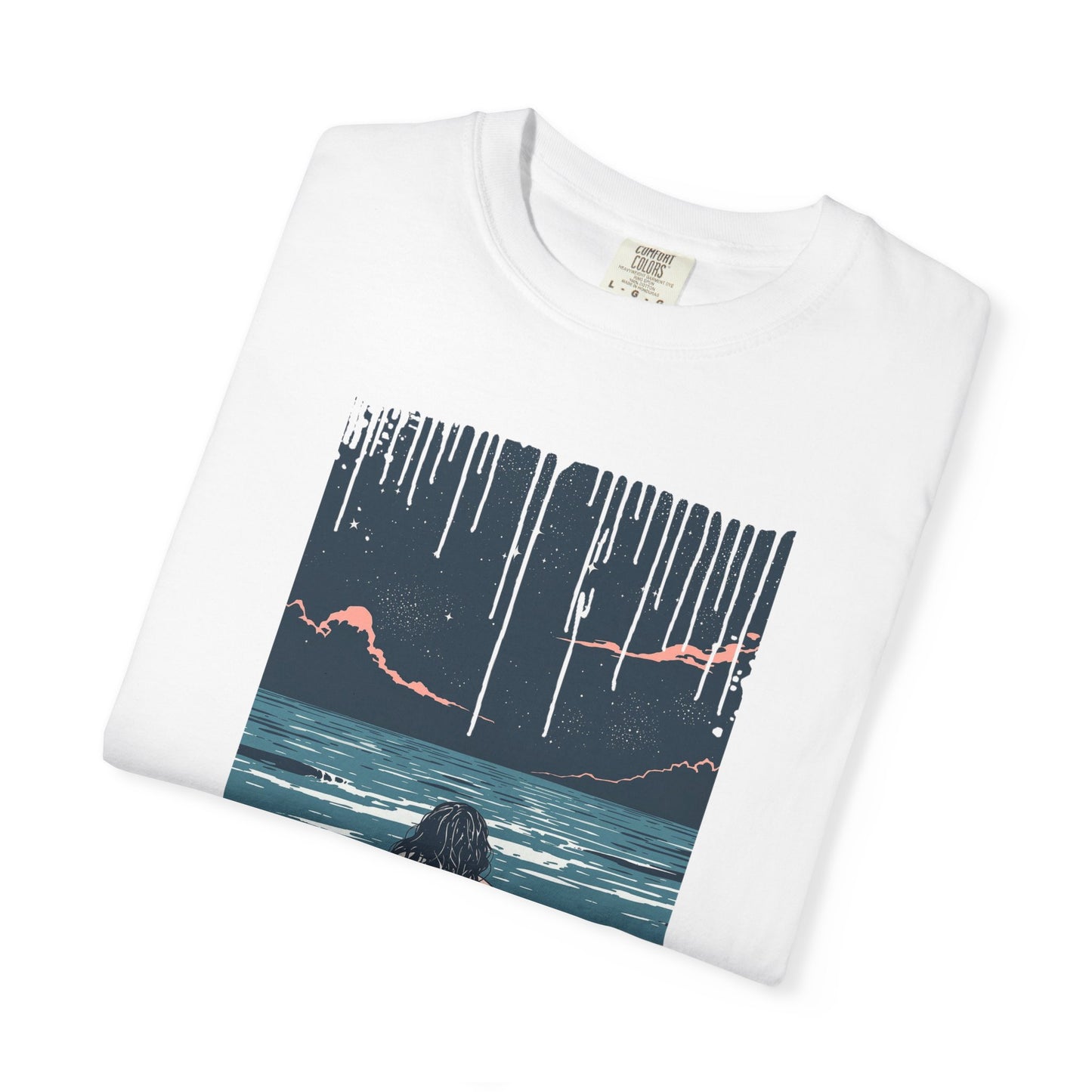 Sad Beach Scene T-shirt - Perfect for Nature Lovers, Summer Outings, Gifts for Friends, Relaxation Tees, Beach Vacation Wear