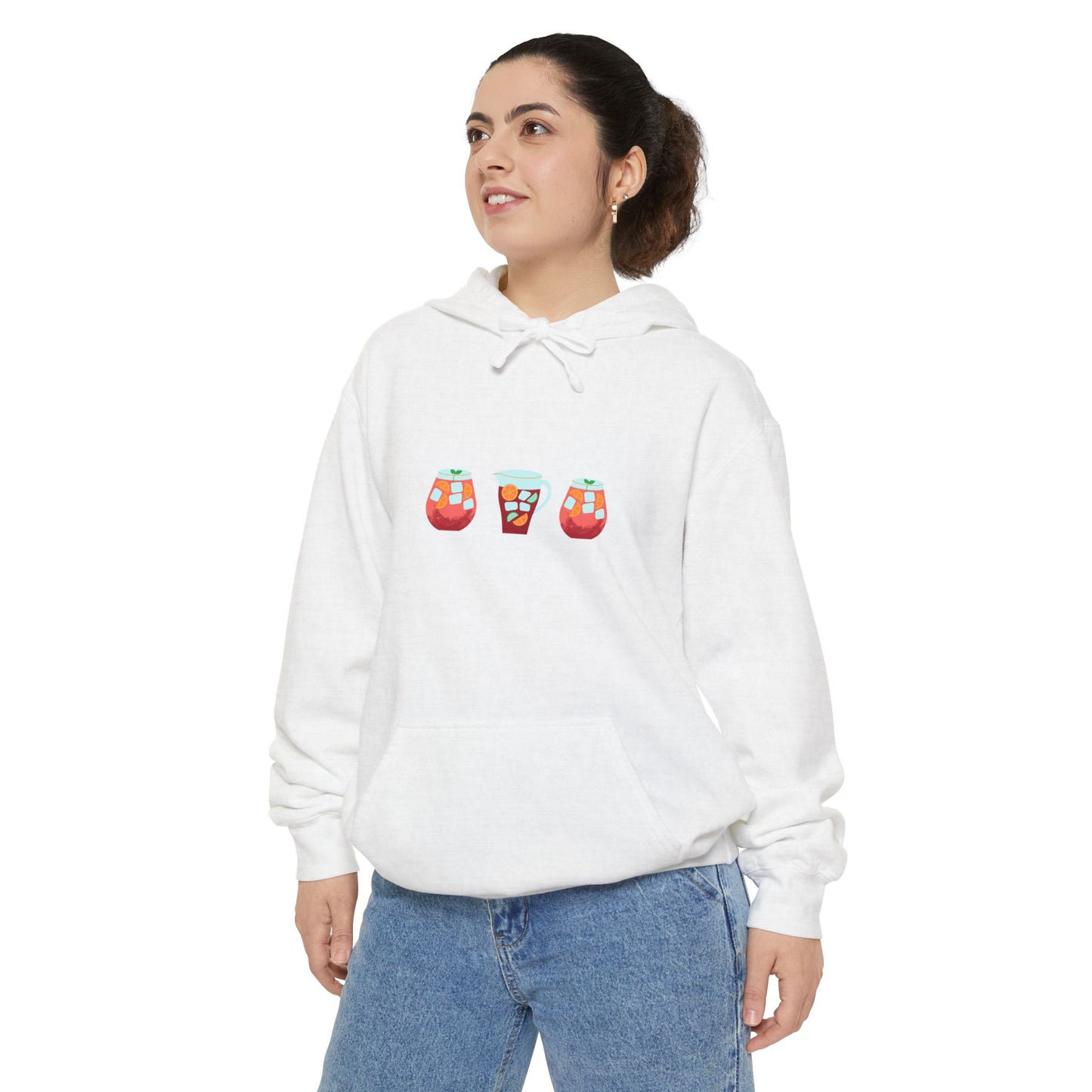 Sangria Vibes Hoodie - Chill Unisex Garment-Dyed Sweatshirt, Perfect for Parties, Festivals, Summer Celebrations, Drink Lovers, Cozy Apparel