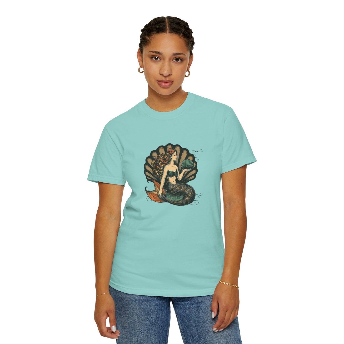 Mermaid T-Shirt, Summer Tee, Gift for Beach Lovers, Vintage Style, Unisex Casual Wear, Ocean Vibe Clothing, Eco-Friendly Fashion