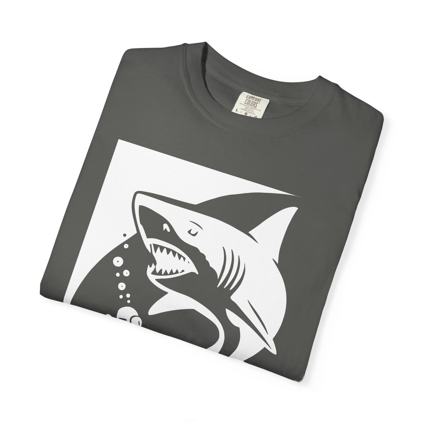 Garment-Dyed Shark T-Shirt - Comfy Everyday Tee for Casual Style, Gift, Vacation, Relaxed Fit, Layering Essential