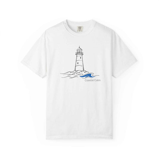 Coastal Calm Lighthouse Blue Sea Graphic T-Shirt, Summer Fashion Unisex Tee