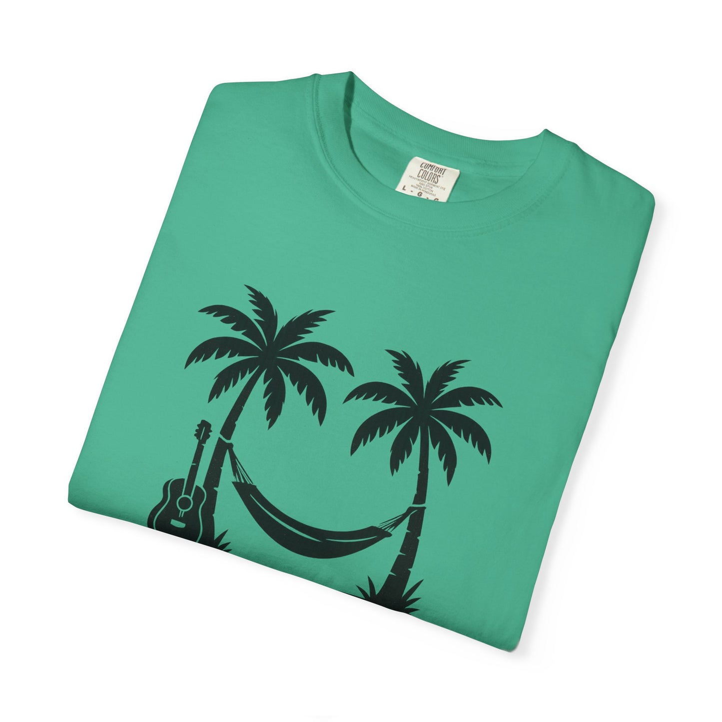 Tropical Vibes T-Shirt - Unisex Garment-Dyed Tee, Relaxing Beachwear, Cool Summer Style, Gift for Music Lovers, Vacation Outfit