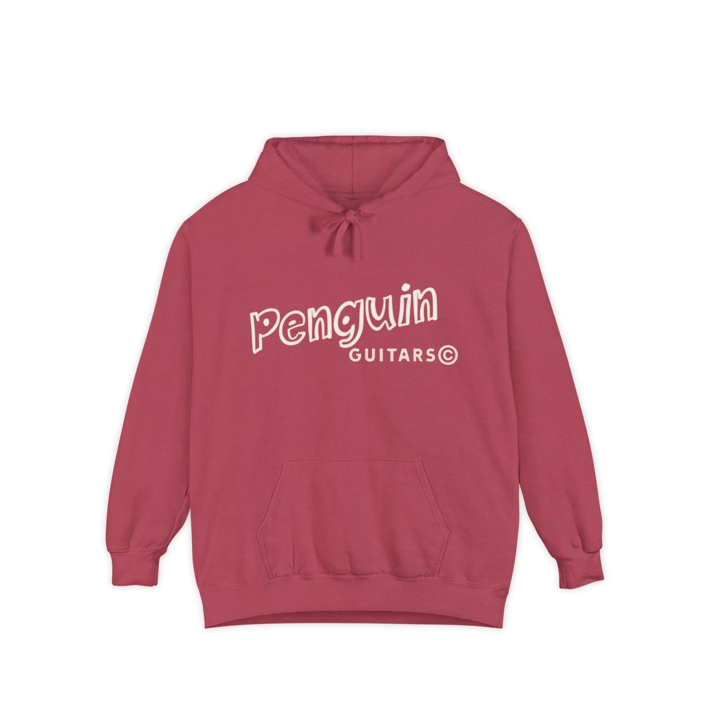 Penguin Guitars Garment-Dyed Hoodie, Cool Sweatshirt for Music Lovers, Casual Wear, Gift for Musicians, Cozy Holiday Apparel