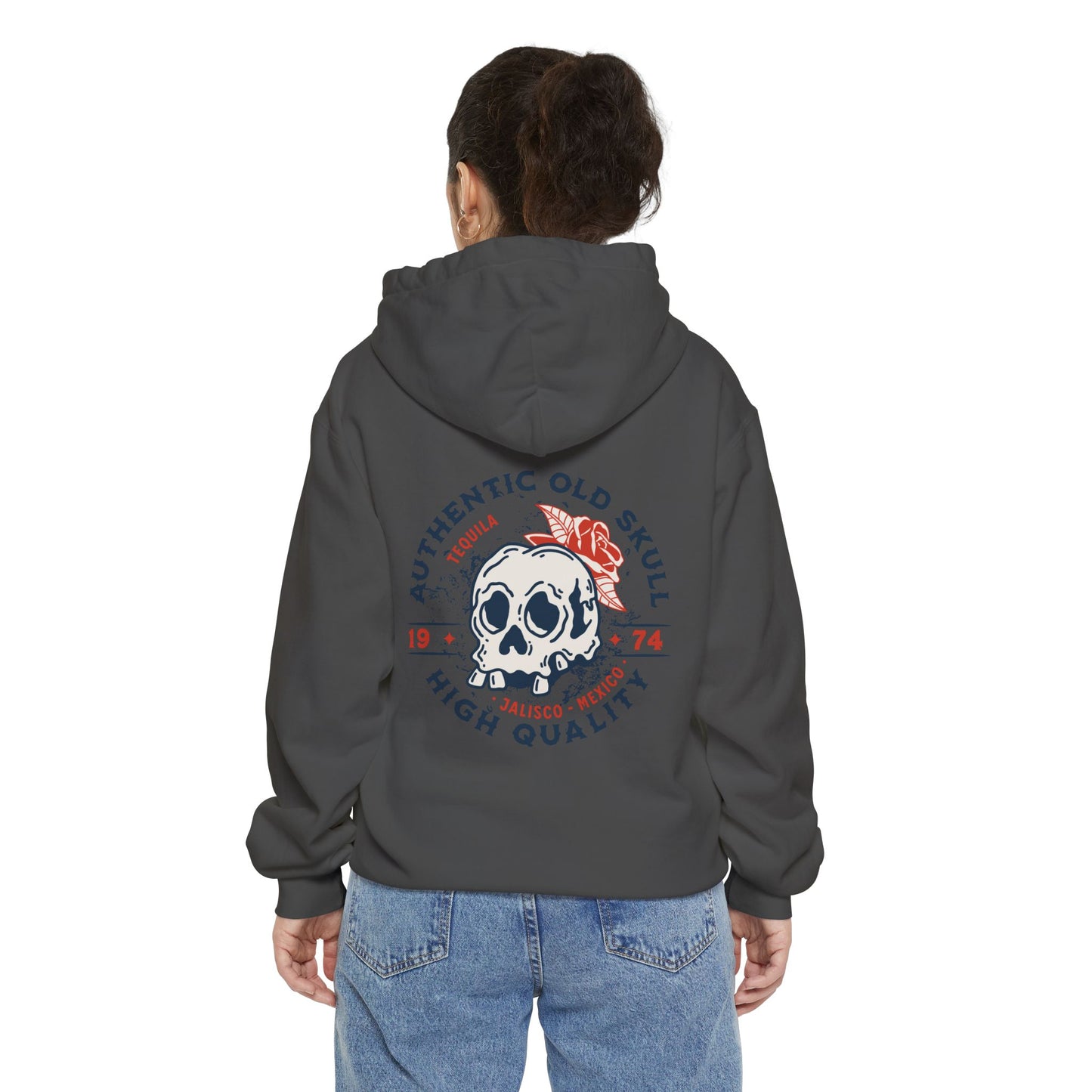 Skull Tequila Back Style Unisex Hoodie - Vintage Style, Comfortable, Ideal for Casual Outings, Gifts, Everyday Wear, Holiday Apparel