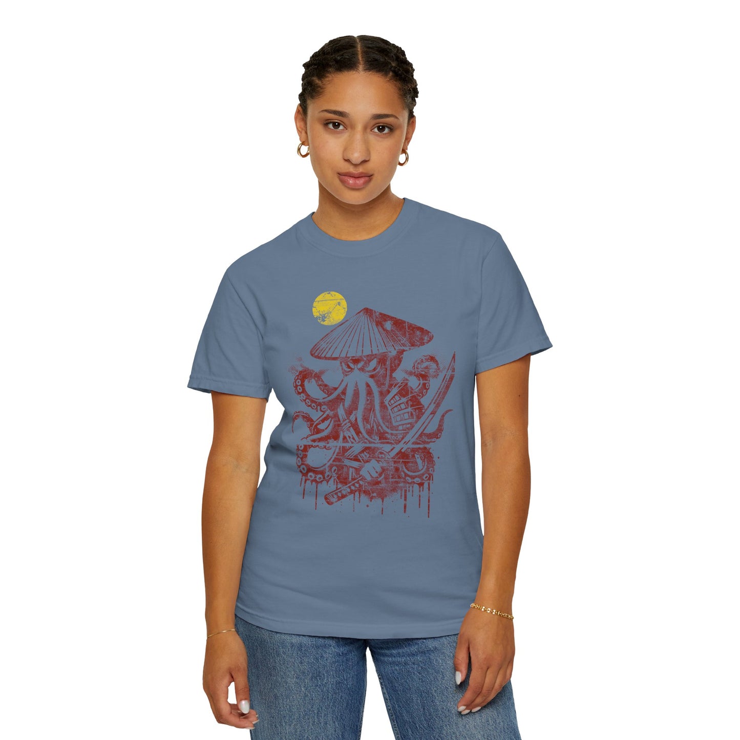 Faded Octopus Samurai T-shirt, Vintage Graphic Tee, Unisex Tee, Distressed Octopus Shirt, Unique Gift