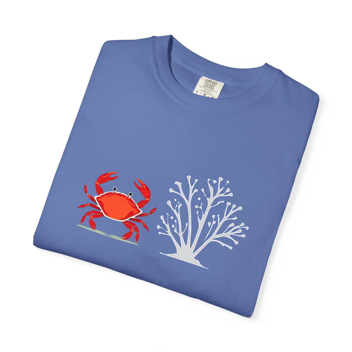 Red Grab And Sun Burnt Coral T-Shirt, 100% Ring-Spun Garment-Dyed Cotton