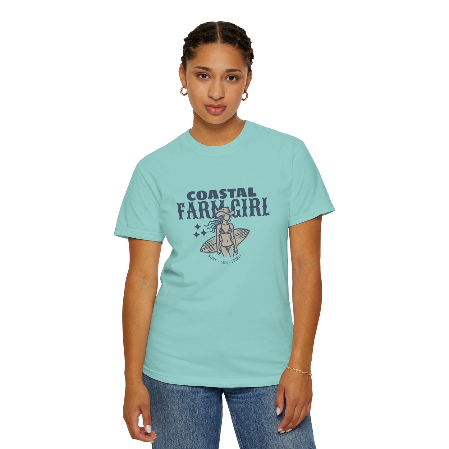 Coastal Farm Girl T-shirt, Unisex Tee for Beach Lovers, Casual Summer Wear, Gift for Surf & Farm Enthusiasts, Vintage Style Cotton Top