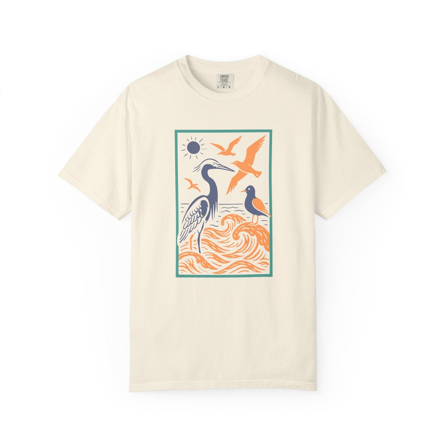 Serene Nature Graphic Tee | Casual Summer T-Shirt, Beachwear, Bird Lover Gift, Eco-Friendly Apparel, Nature Lover Top